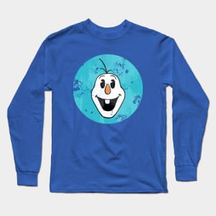 Vintage Cartoon Snowman Head Long Sleeve T-Shirt